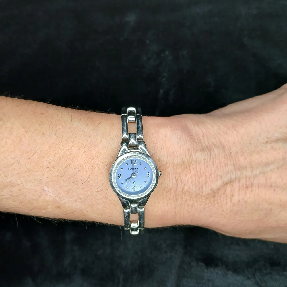 Bundle Of Fossil 2 Silver Watches with Blue Dial Es9090 Es9021 - Picture 2 of 14